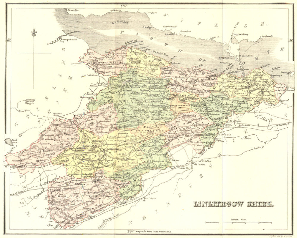 SCOTLAND. Linlithgowshire. Groome map 1884 old antique vintage plan chart