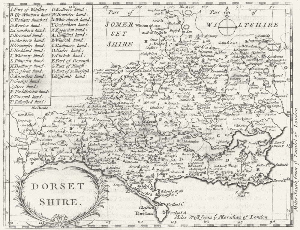 DORSET. Dorsetshire. Grose Seller 1795 old antique vintage map plan chart
