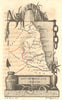 DURHAM. Northumbs. Perrot. Scarce 1824 old antique vintage map plan chart