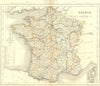 FRANCE. Archer 1850 old antique vintage map plan chart