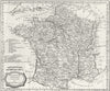 FRANCE. Circles & departments. Brightly 1807 old antique map plan chart