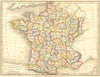 FRANCE. Butler Hall 1822 old antique vintage map plan chart