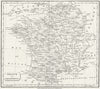 FRANCE. Departments. Clark  1828 old antique vintage map plan chart