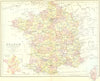 FRANCE. Departments. Collins 1876 old antique vintage map plan chart