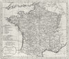 FRANCE. Circles & departments. Guthrie 1794 old antique vintage map plan chart