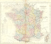 FRANCE. Departments. Mackenzie 1868 old antique vintage map plan chart