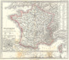 FRANCE. Frankrike. Stieler Mountains Inset 1861 old antique map plan chart