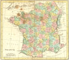 FRANCE. Walker 1810 old antique vintage map plan chart