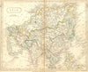 ASIA. Continent. Sidney Hall 1850 old antique vintage map plan chart