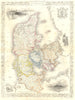 DENMARK. Tallis 1855 old antique vintage map plan chart