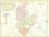 DENMARK. Schleswig Holstein Iceland Faroes 1876 old antique map plan chart