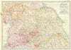 ENGLAND. Yorks, Westmorland, Lancs, Cumbria Lincs 1903 old antique map chart