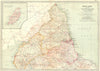 ENGLAND. Northumbs Durham Cumbria Isle of Man 1903 old antique map plan chart