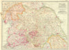 ENGLAND. Yorks, Westmorland, Lancs, Cumbria Lincs 1903 old antique map chart