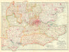 SE ENGLAND. Home Counties. Inc Bucks Essex, Middx 1903 old antique map chart