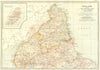 ENGLAND. Northumbs, Durham, Cumbria Isle of Man 1903 old antique map chart