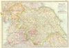 ENGLAND. Yorks, Westmorland, Lancs Cumbria Lincs 1903 old antique map chart