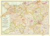 UK. West Midlands England & North Wales 1903 old antique map plan chart
