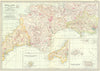 ENGLAND. Cornwall, Devon, Dorset, Channel Isles 1903 old antique map chart