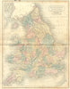 UK. England Wales. Sidney Hall 1851 old antique vintage map plan chart