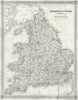 UK. England Wales. Kelly 1841 old antique vintage map plan chart