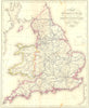 ENGLAND WALES. Roads, rail, canals, rivers. Lewis 1849 old antique map chart
