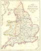 ENGLAND WALES. Roads, rail, canals, rivers. Lewis 1849 old antique map chart