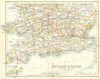 ENGLAND WALES. South. Walker Bartholomew 1896 old antique map plan chart