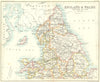 ENGLAND WALES. North. Walker Bartholomew 1896 old antique map plan chart