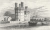 WALES. Caernarfon Castle, Eagle's Tower. Dugdale c1840 old antique print