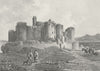 WALES. Harlech Castle, Merionethshire. Dugdale c1840 old antique print picture