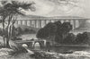 DENBIGHSHIRE. Pontcysyllte Aqueduct, Llangollen, Dee c1840 old antique print