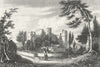 WALES. Laugharne Castle, Carmarthenshire. Dugdale c1840 old antique print