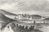 CONWY CASTLE. & bridge, Caernarfonshire. Dugdale 1835 old antique print