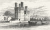 WALES. Caernarfon Castle, Eagle's Tower. Dugdale c1840 old antique print