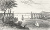 BANGOR. Suspension bridge, Caernarfonshire. Dugdale 1835 old antique print