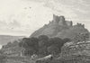 WALES. Cricieth Castle, Caernarfonshire. Dugdale c1840 old antique print