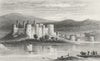 WALES. Conwy Castle, Caernarfonshire. Dugdale 1835 old antique print picture