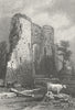 INGESTRIE. Attractive view. Wales. DUGDALE c1840 old antique print picture