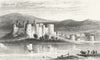 WALES. Conwy Castle, Caernarfonshire. DUGDALE 1835 old antique print picture