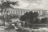 DENBIGHSHIRE. Pontcysyllte Aqueduct, Llangollen, Dee c1840 old antique print