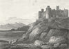 WALES. Harlech Castle, Cardiganshire. DUGDALE c1840 old antique print picture