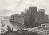 WALES. Chepstow Castle, Monmouthshire. DUGDALE c1840 old antique print picture
