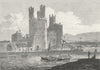 WALES. Caernarfon Castle, Eagle's Tower. DUGDALE c1840 old antique print