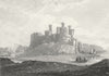 WALES. Conwy Castle, Caernarfonshire. DUGDALE c1840 old antique print picture