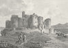 WALES. Harlech Castle, Merionethshire. DUGDALE c1840 old antique print picture