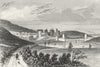 CONWY CASTLE. & bridge, Caernarfonshire. DUGDALE 1835 old antique print
