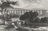 DENBIGHSHIRE. Pontcysyllte Aqueduct, Llangollen, Dee c1840 old antique print