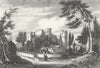 WALES. Laugharne Castle, Carmarthenshire. DUGDALE c1840 old antique print