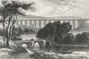 DENBIGHSHIRE. Pontcysyllte Aqueduct, Llangollen, Dee c1840 old antique print